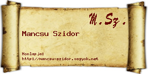 Mancsu Szidor névjegykártya